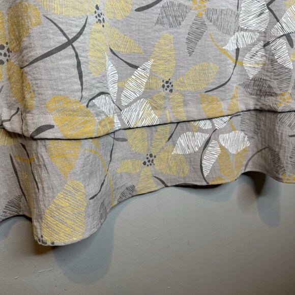 Habitat Clothing Cowl Neck Blouse XL New Dove Yellow Grey Floral Sleeveless - Picture 8 of 9